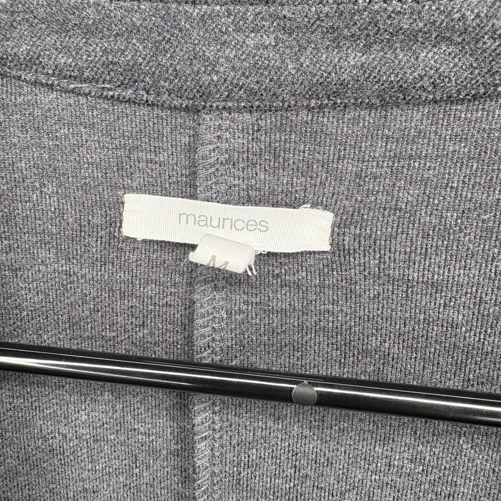 Gray Blazer Shacket with Ribbed Design - Picture 2 of 3